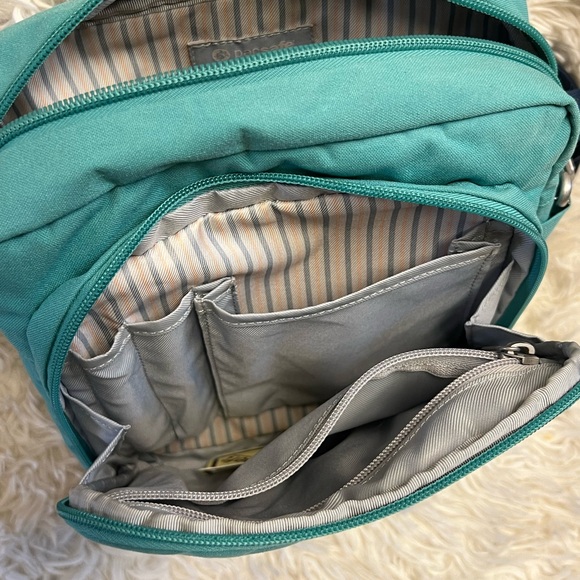 PacSafe Crossbody City Safe LS150 Series Turquoise Navy Adjustable Strap Preown - Picture 6 of 14